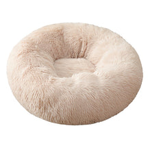 Round Plush Pet Bed with Long Soft Fur, Lightweight & Portable – Plumo™