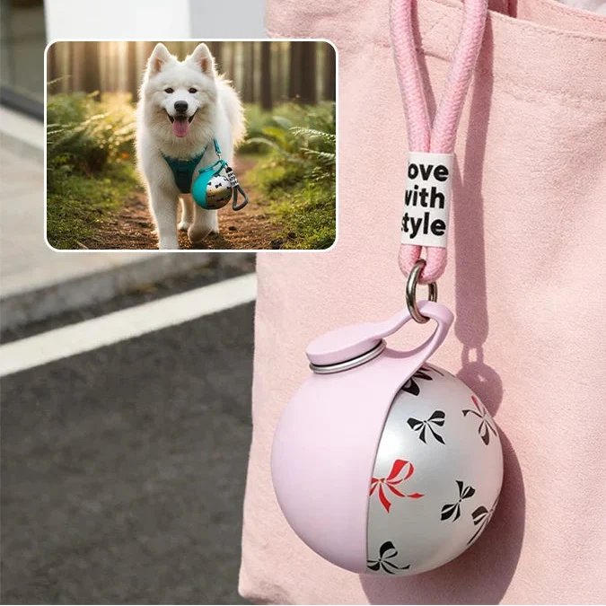 Portable Stainless Steel Pet Water Bottle with Foldable Bowl – Fluvo™