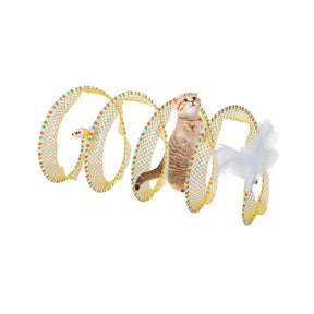 Cat Tunnel Toy with Spring Steel Frame & Elastic Mesh – SpringPounce™