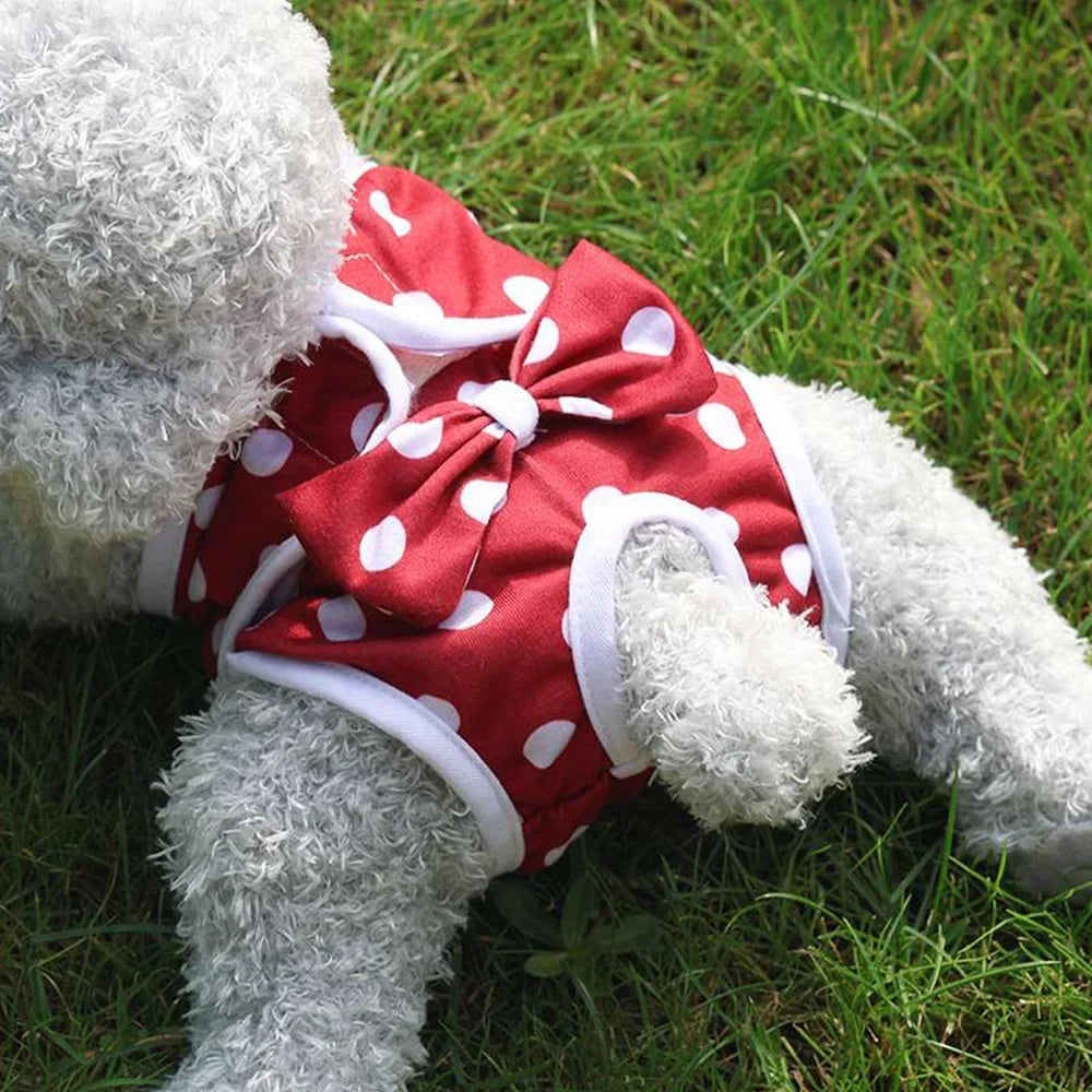 Reusable Dog Diaper for Female Dogs, Lemon & Polka Dot Print – Wistera™