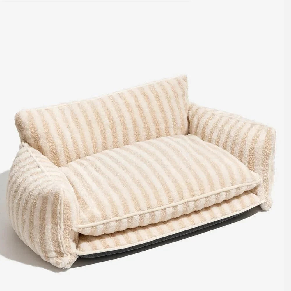 Faux Shearling Pet Sofa Bed with Double-Layer Seat – CasaBelle