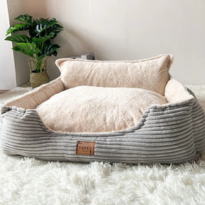 Velvet Pet Bed with Raised Sides – Auluxe™