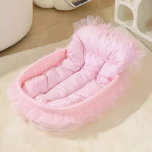Soft Cotton Pet Crib Bed with Non-Slip Bottom Support – Nappo™