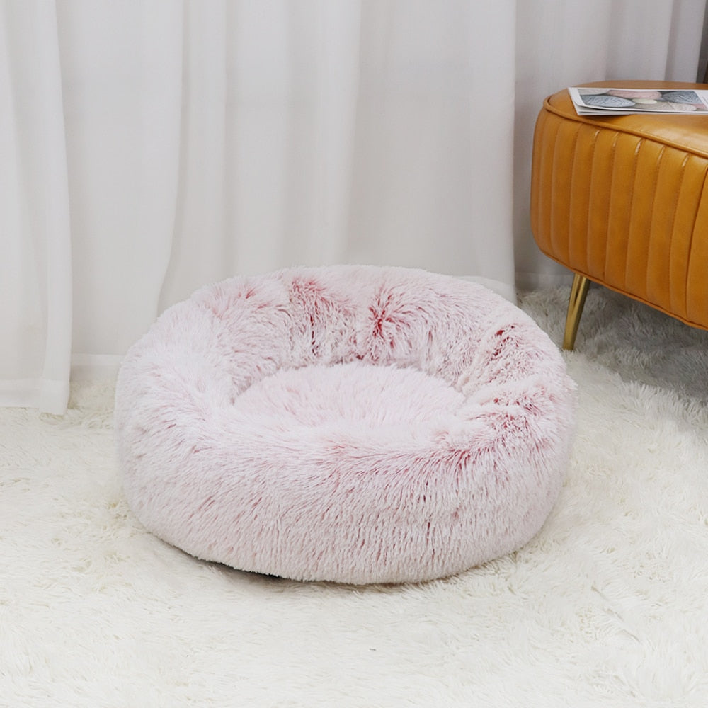 Round Plush Pet Bed in 5 Sizes – Nestora™