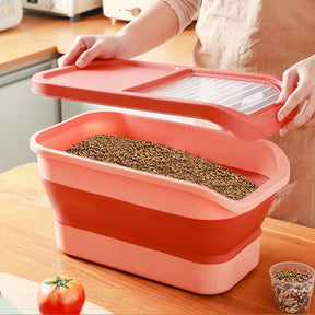 Collapsible Pet Food Storage Container with Scoop – Grainly™