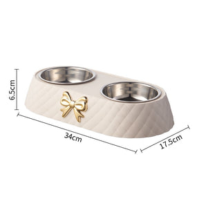 Double Pet Bowl Set – Plastic & Stainless Steel – Dishlo™