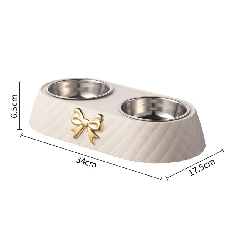 Double Pet Bowl Set – Plastic & Stainless Steel – Dishlo™