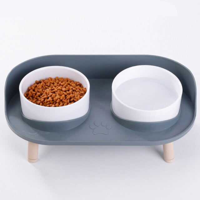 Elevated Double Pet Bowl Set with Stand – Sturdis™