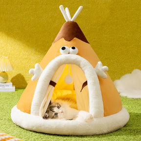 Cotton Pet Cave Bed with Non-Slip Base – CloudBurrow™