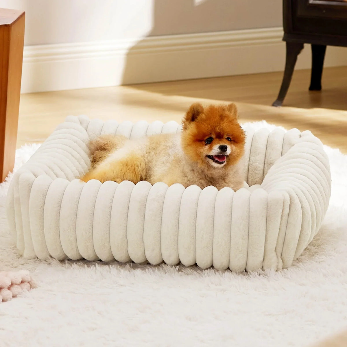 Raised-Edge Pet Bed with Removable Washable Cover – Nestelle™