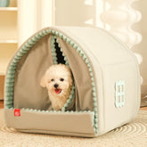 Pet House Bed with Single or Double Curtain – Nooksy™