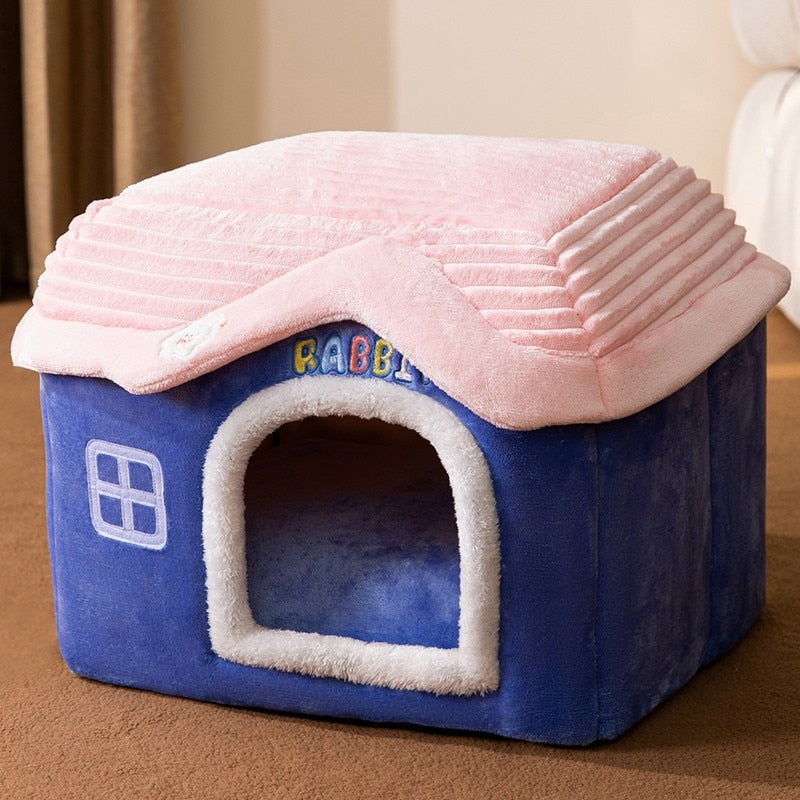 Cotton Pet House Bed with Non-Slip Base – Nooksy™