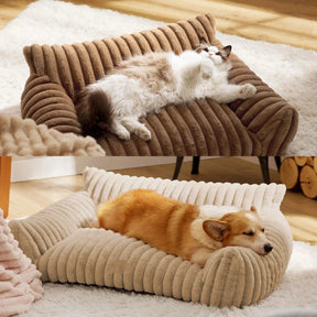 Velvet Pet Sofa Bed with Removable Zippered Cover – PetLounge