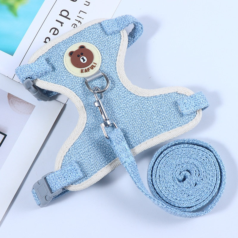 Linen Collar & Leash Set for Small to Medium Dogs & Cats – Trailo™
