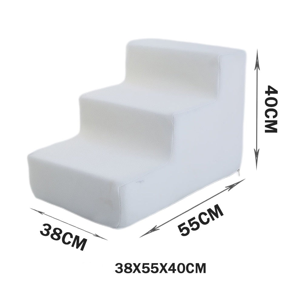 Pet Stairs for Dogs & Cats – Soft Foam Steps for Beds & Sofas – Pawrise™