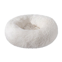 Round Plush Pet Bed with Long Soft Fur, Lightweight & Portable – Plumo™
