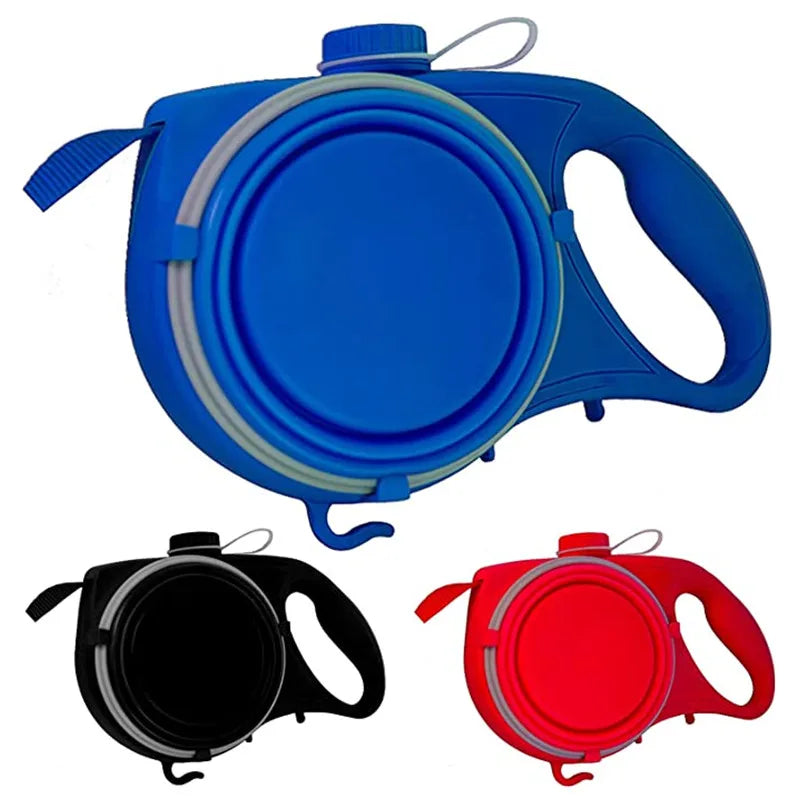 Retractable Dog Leash with Water Bottle & Waste Bag Dispenser – Roamly™