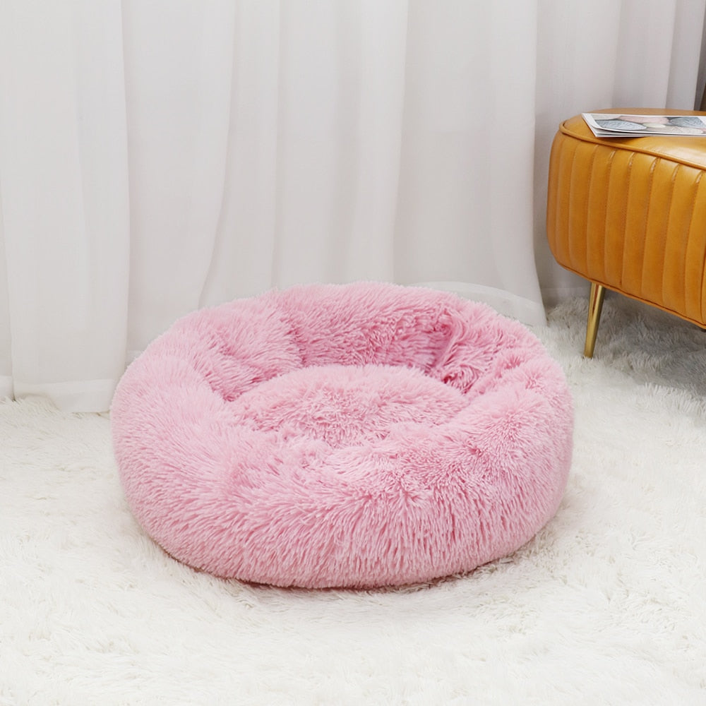 Round Plush Pet Bed in 5 Sizes – Nestora™