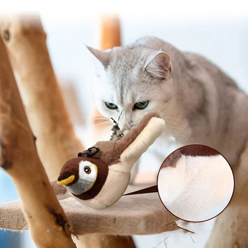 Rechargeable Interactive Bird Toy with Catnip for Cats – Chirvo™