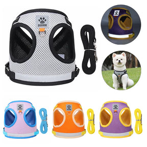 Reflective Chest Harness & Leash Set – Breathable Cotton-Poly Blend – GlowTrail™