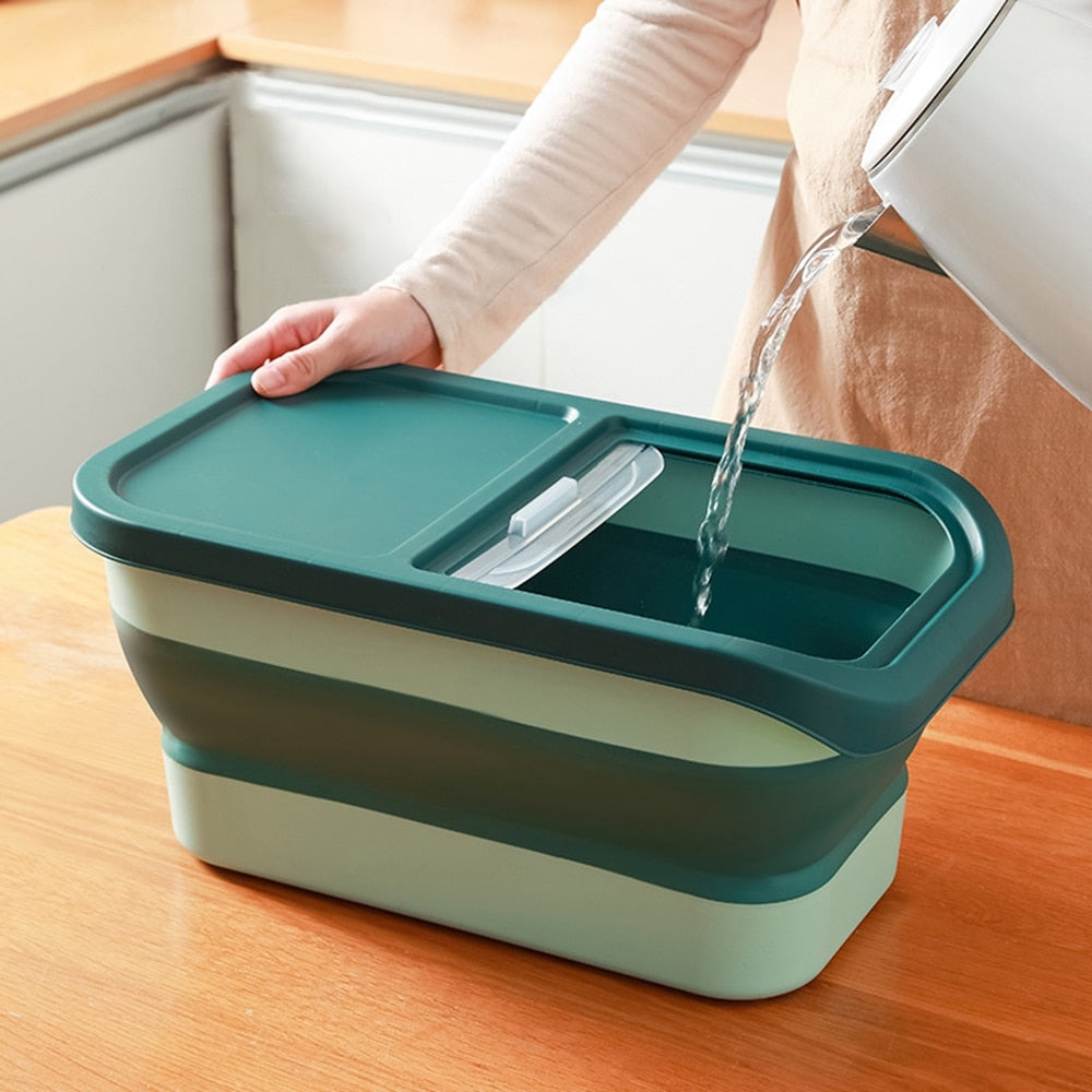 Collapsible Pet Food Storage Container with Scoop – Grainly™