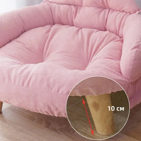 Velvet Pet Sofa Bed with Non-Slip Base – PlushHaven™