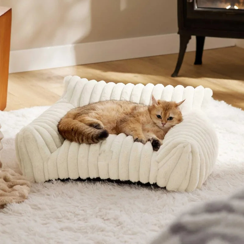 Velvet Pet Sofa Bed with Removable Zippered Cover – PetLounge