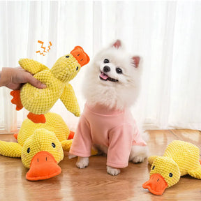Plush Duck Pet Toy – Soft Wool Stuffed Chew Toy – Quacko™