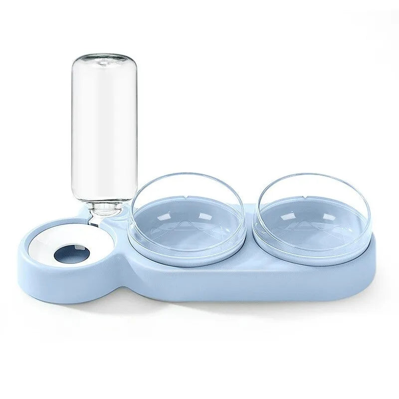 Double Pet Bowl with Automatic Water Dispenser – Trioh™