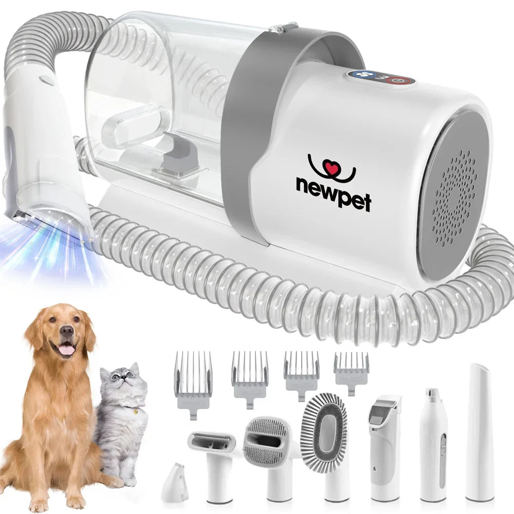 Pet Hair Vacuum & Grooming Kit with 7 Accessories – Groomza™