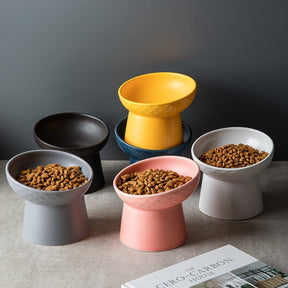 Ceramic Pet Bowl with 15° Tilted Design and Non-Slip Base – Rivoa™