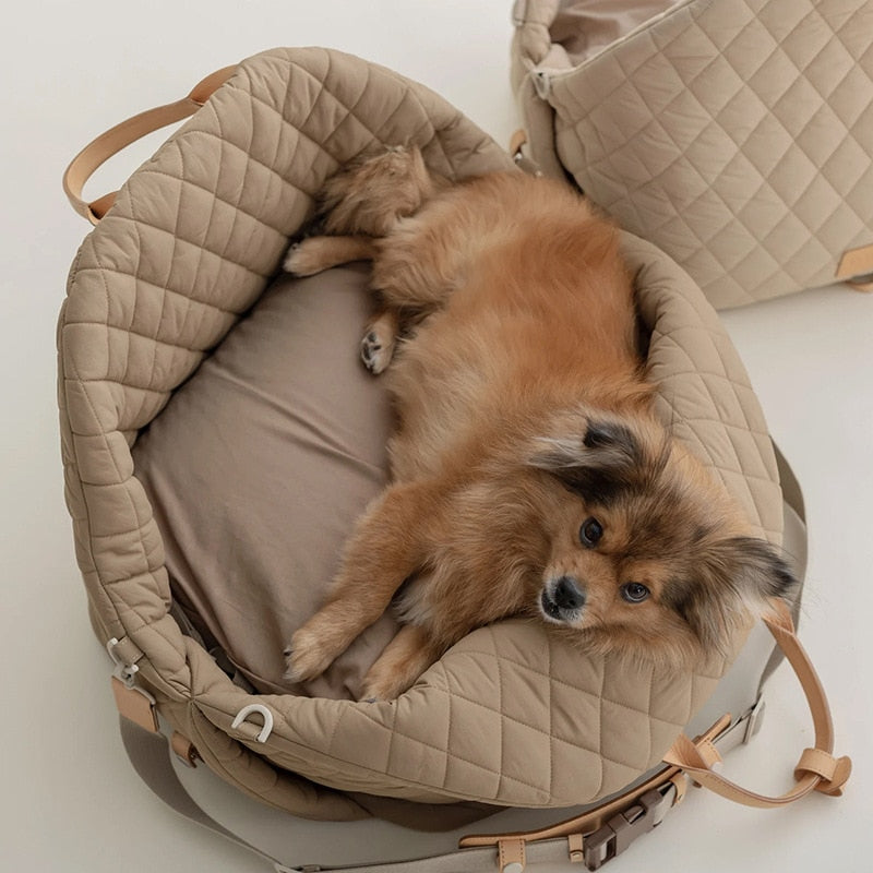 Luxury Pet Carrier Bag with Shoulder Strap & Car Seat Use – LuxTote™