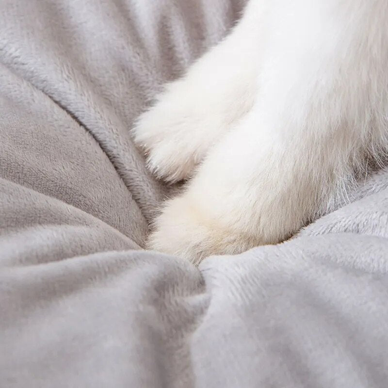 Cotton Cave Pet Bed with Non-Slip Base & Hanging Ball – Nestora™