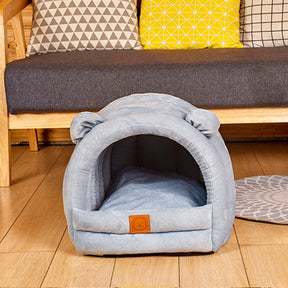 Cotton & Velvet Pet Cave Bed for Pets Up to 22 lb – Nestora™