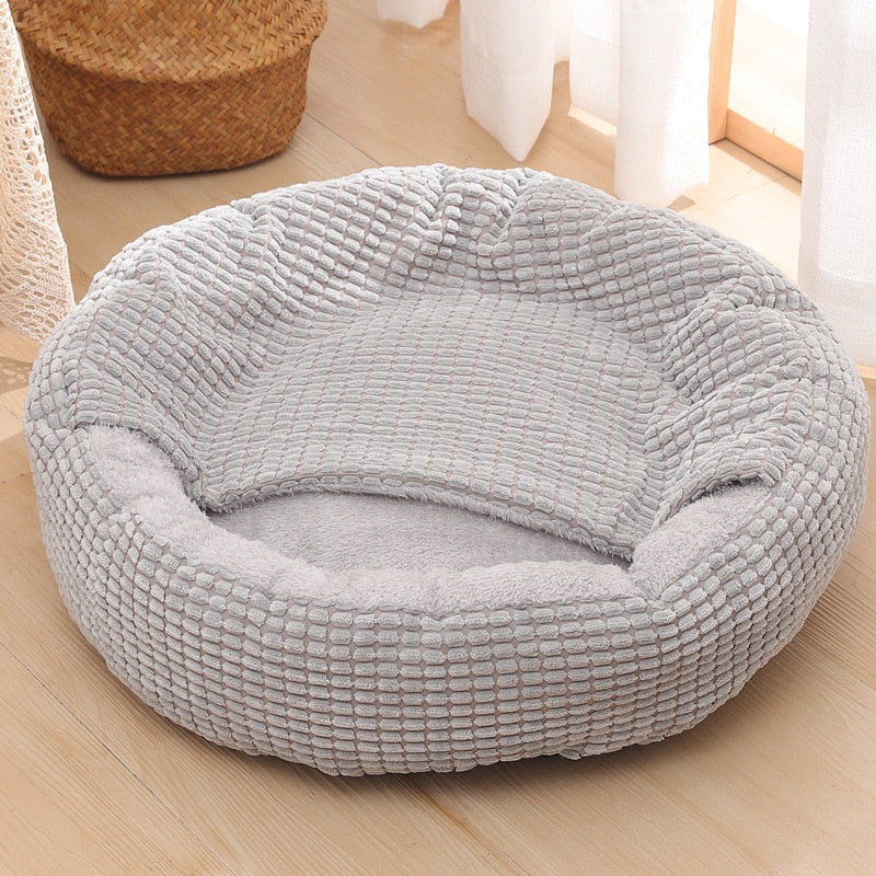 Covered Plush Pet Bed with Non-Slip Bottom – Tadeus