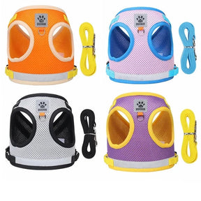 Reflective Chest Harness & Leash Set – Breathable Cotton-Poly Blend – GlowTrail™