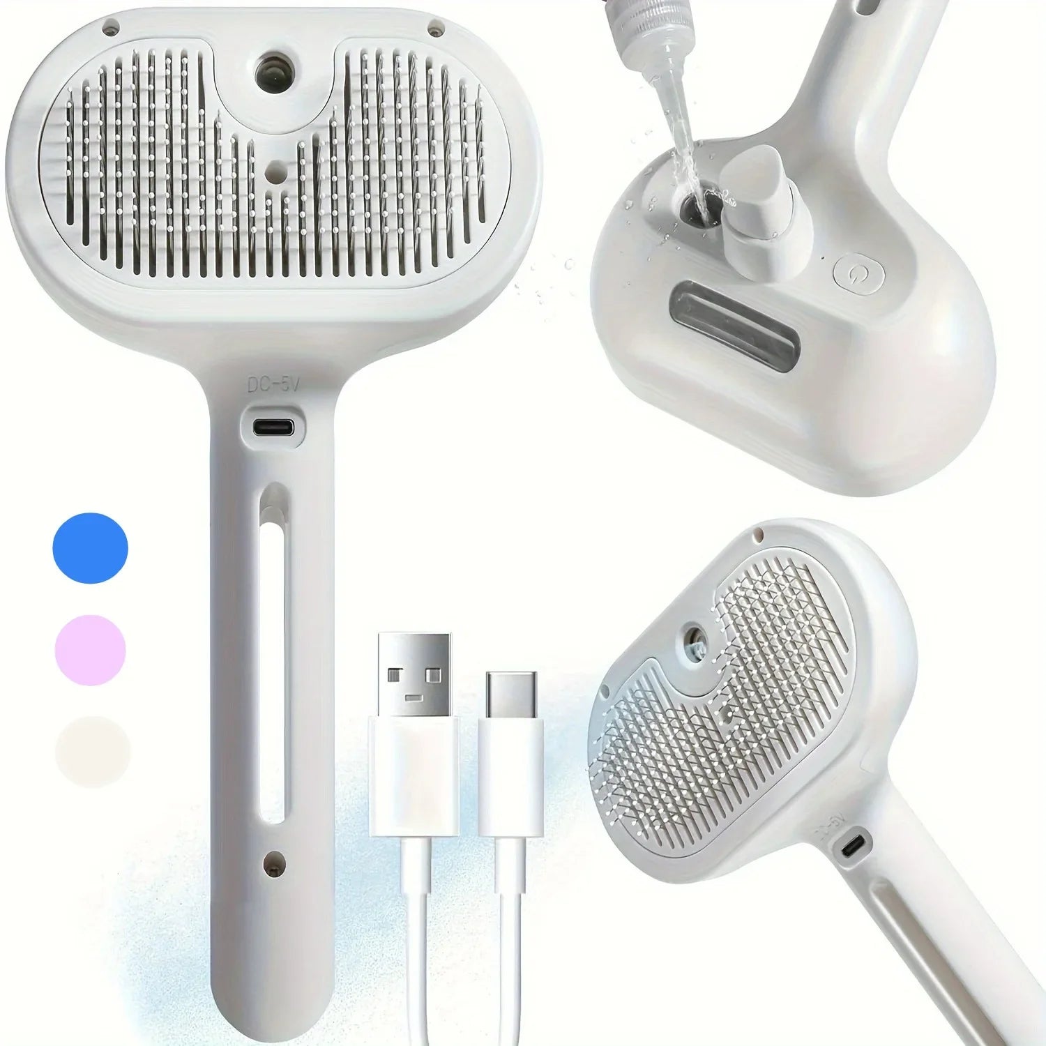Self-Cleaning Steam Spray Pet Grooming Brush for Dogs & Cats – Furmist™