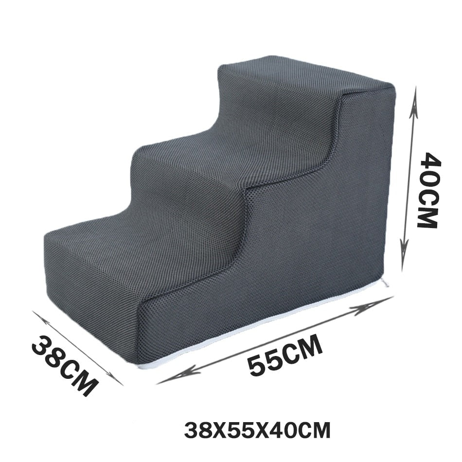 Pet Stairs for Dogs & Cats – Soft Foam Steps for Beds & Sofas – Pawrise™
