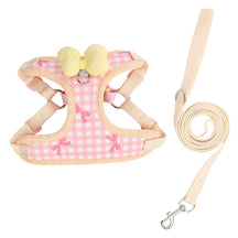 Plaid Bow Print Cotton Collar & Leash Set for Dogs – Chexlo™