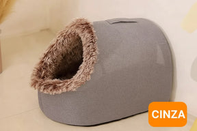 Insulated Pet Cave Bed with Removable Cushion for Dogs & Cats – WarmNest™
