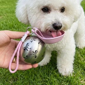 Portable Stainless Steel Pet Water Bottle with Foldable Bowl – Fluvo™