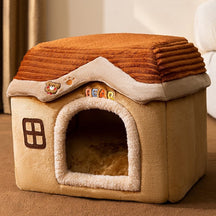 Cotton Pet House Bed with Non-Slip Base – Nooksy™