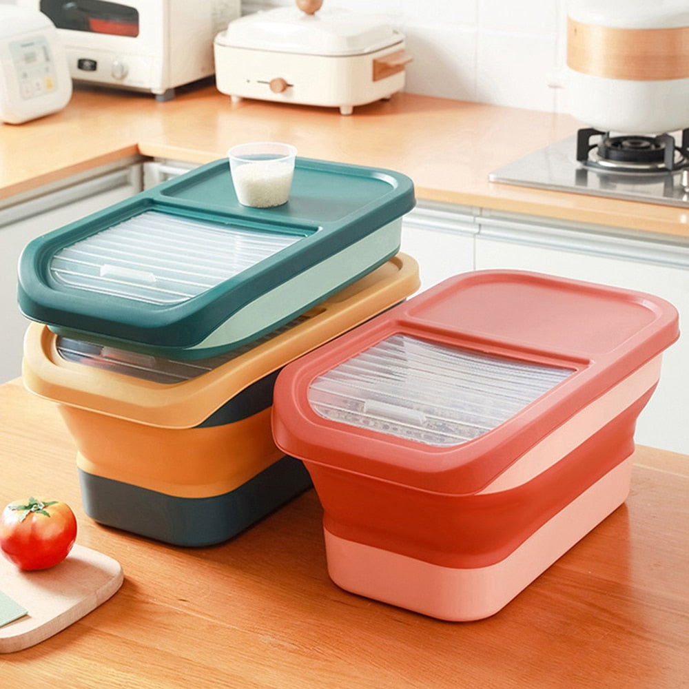 Collapsible Pet Food Storage Container with Scoop – Grainly™