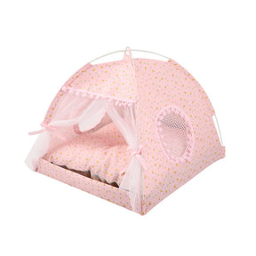 Cotton Pet Tent Bed with Colorful House-Style Design – Nestora™