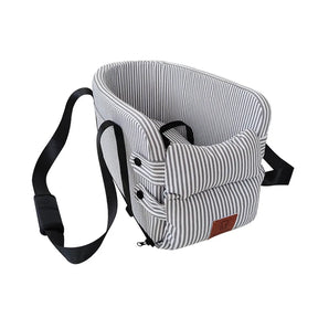 Striped Cotton Linen Pet Car Seat for Travel, One Size – Autora™