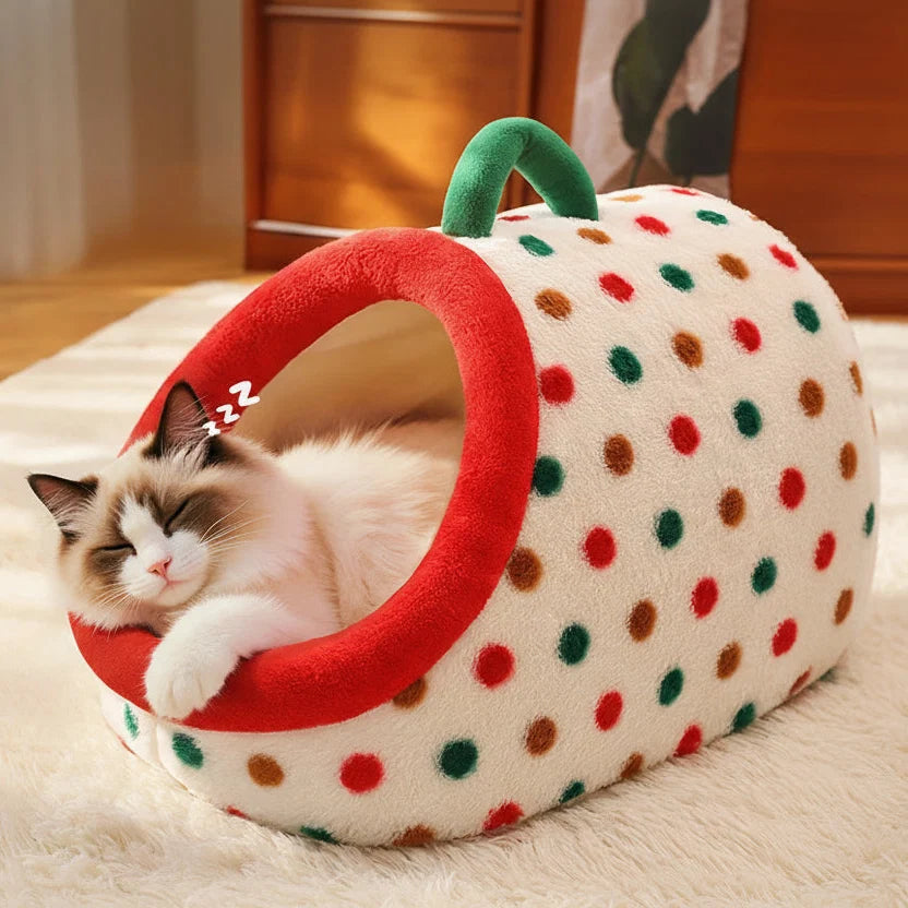 Non-Slip Pet Cave Bed with Removable Cushion for Dogs & Cats – CozyBurrow™