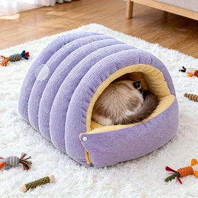Convertible Pet Cave Bed & Mat with Snap-Open Design – FlexNook™