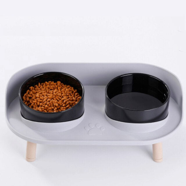 Elevated Double Pet Bowl Set with Stand – Sturdis™