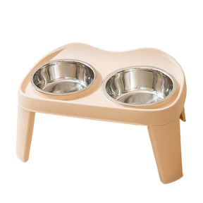 Elevated Double Bowl Set with Slow Feeder Option for Pets – Bowla™