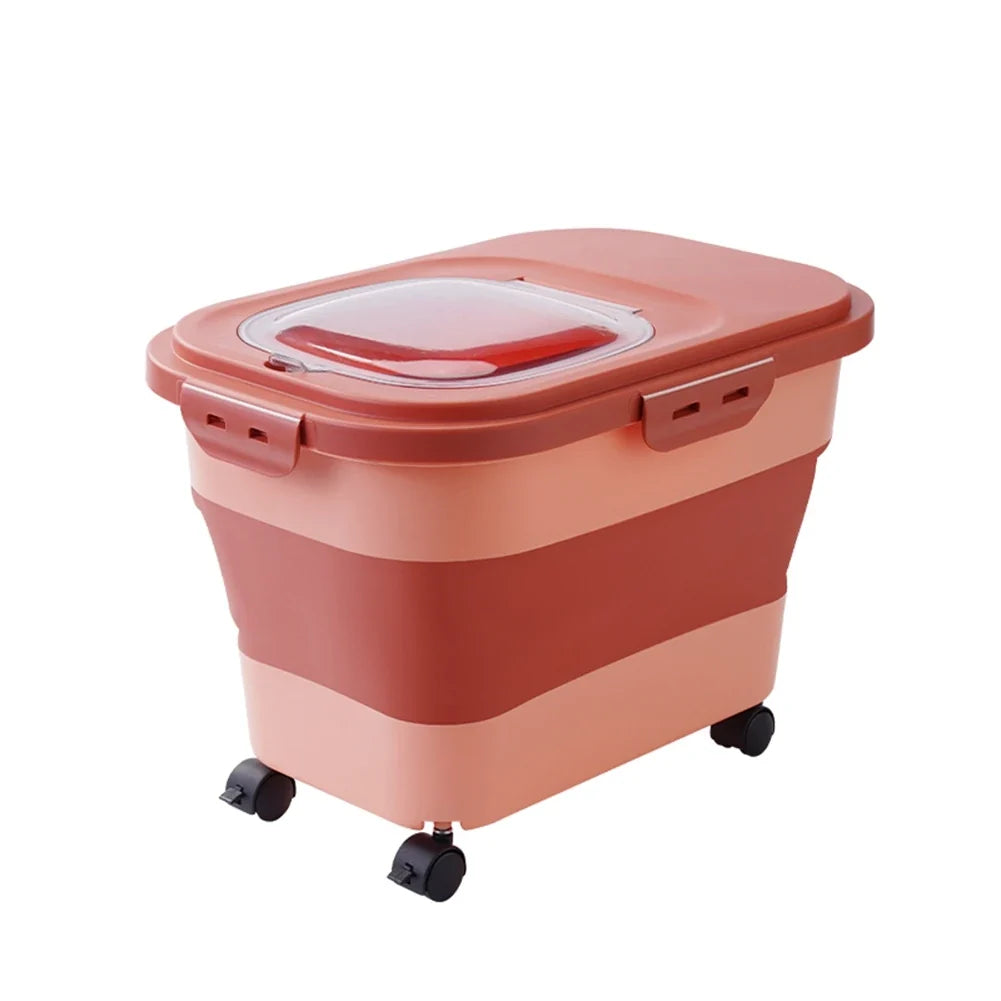 Foldable Pet Food Storage Container with Measuring Cup – Vaultra™